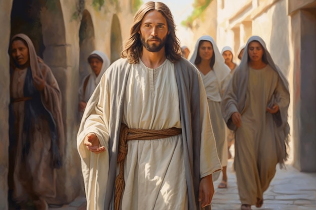 Jezus Chrystus w podróży z głoszeniem Marii Magdaleny