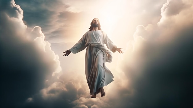 Jezus latający na niebie
