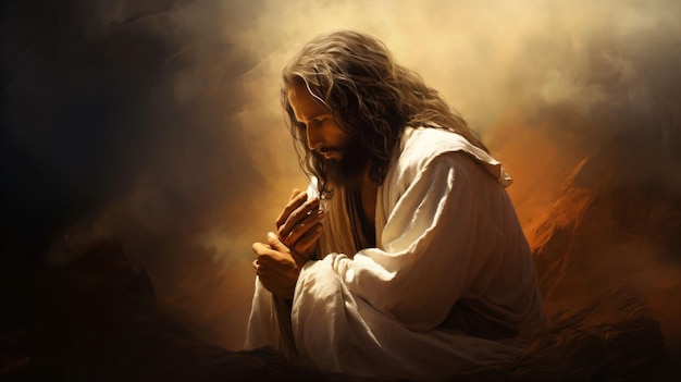 Zdjęcie jezus modli się do boga