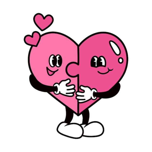 Jigsaw heart kreskówka png ilustracja miłości przezroczysty tło