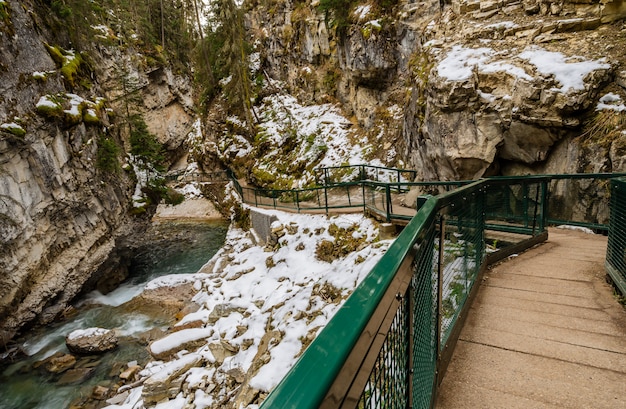 Johnston Canyon Przejście W Parku Narodowym Banff, Alberta, Kanada