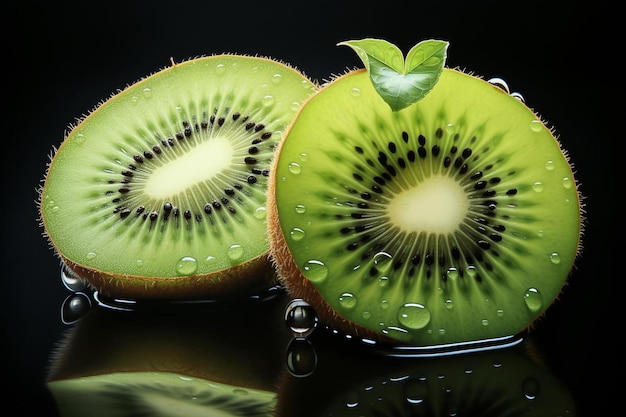 Juicy Kiwi Slice Pure Perfection Fotografia obrazu kiwi