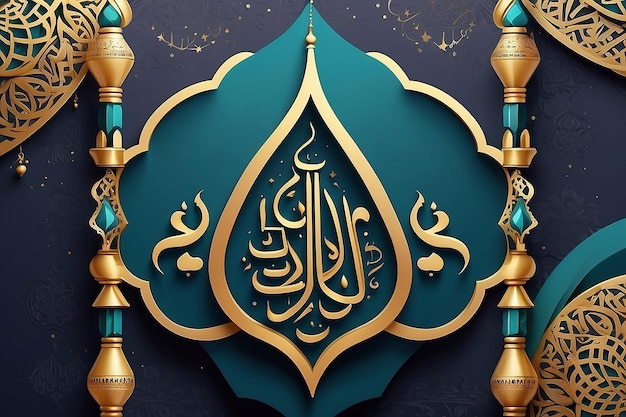 Jumma Mubarak błogosławiony piątek arabska kaligrafia post w mediach społecznościowych