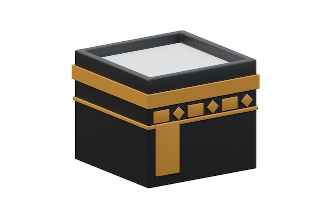 Kaaba ramadhan 3d ikona odizolowany biały bacground renderowania 3d