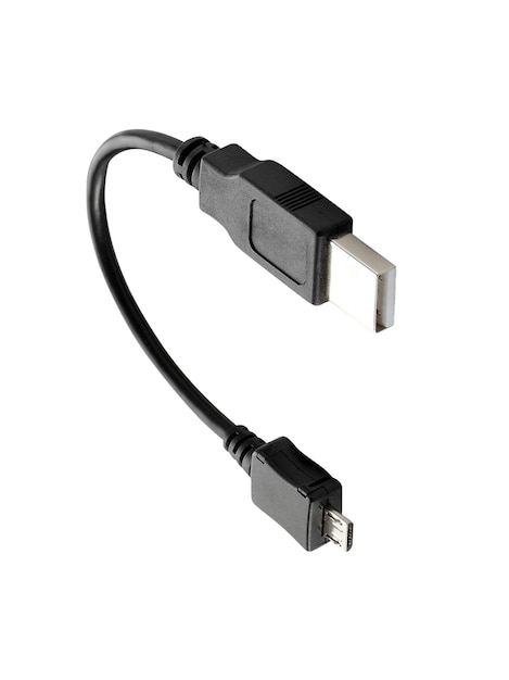 Kabel USB wyizolowany na białym