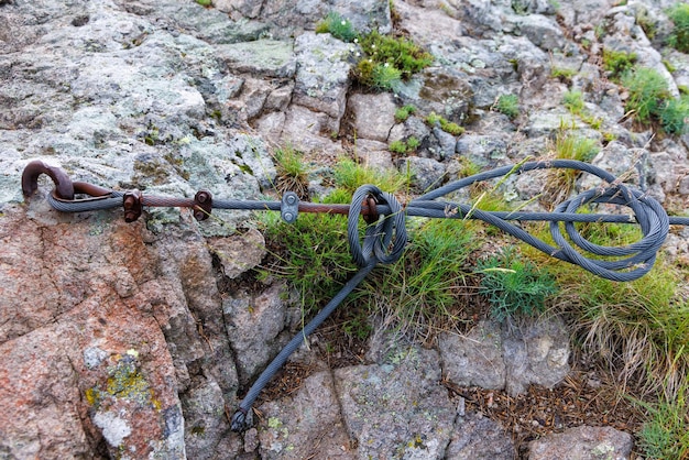 Kabel z mocowaniem za pomocą śrub i nakrętek na zewnątrz