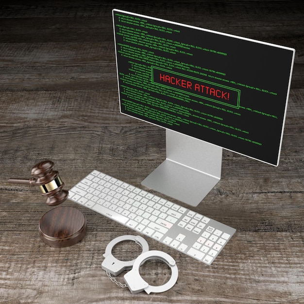Kajdanki koncepcja hakowania przestępczości komputerowej 3D