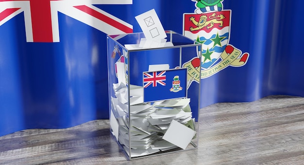 Kajmany urna wyborcza głosowanie wybory koncepcja ilustracja 3D