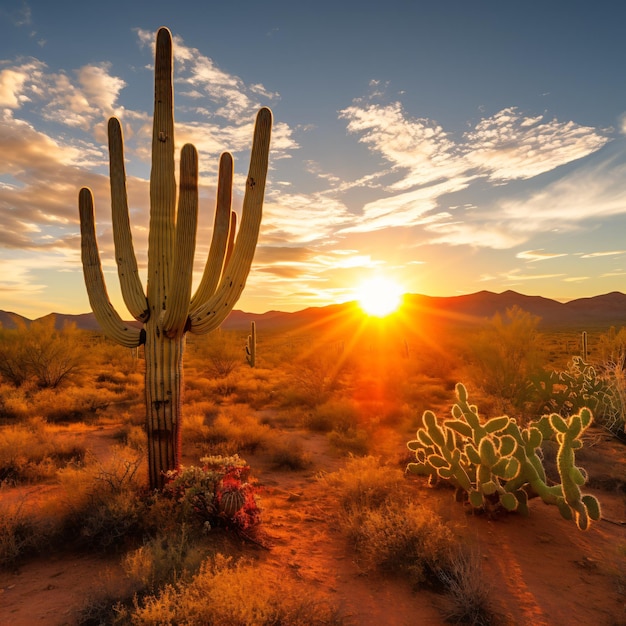 Kaktus Saguaro na pustyni Sonora