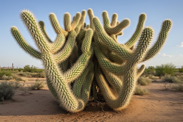 kaktus z skręconymi, zgiętymi ramionami