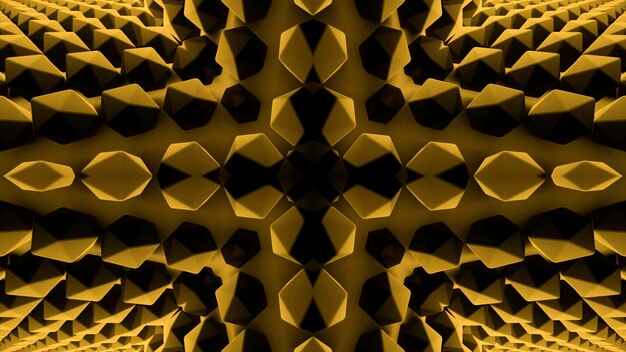 Kalejdoskopowy wzór ruchomej tekstury o wolumetrycznych kształtach z krawędziami przecinającymi się optycznie