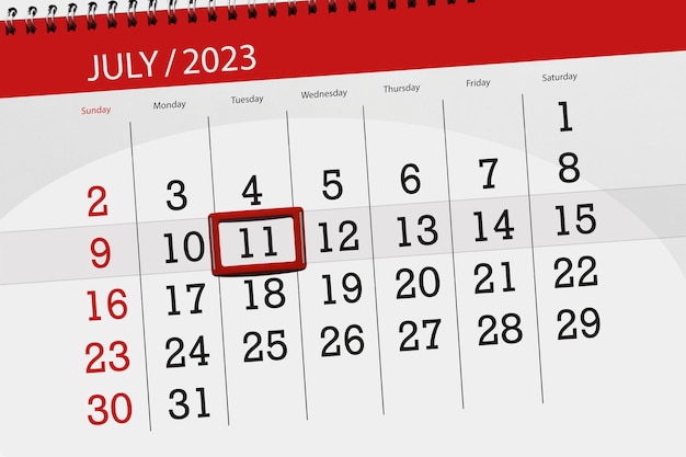 Kalendarz 2023 termin dzień miesiąc strona organizator data lipiec wtorek numer 11