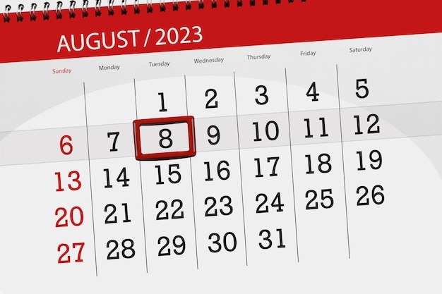 Kalendarz 2023 termin dzień miesiąc strona organizator data sierpień wtorek numer 8