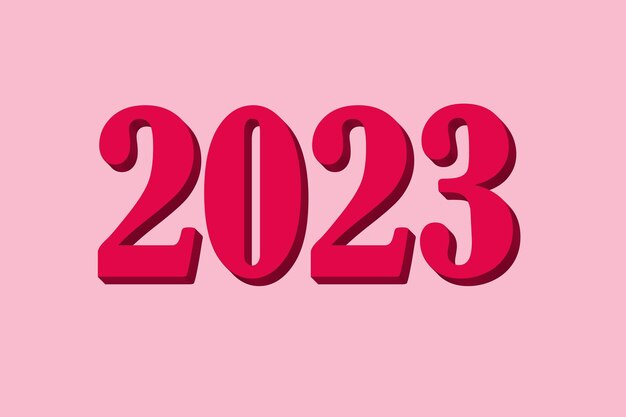 Kalendarz 2023 Tom Data Nowego Roku 2023 Przez kolory magenty na różowym tle Makieta izolacji 3D