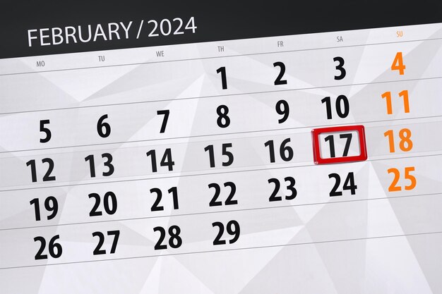 Kalendarz 2024 termin dzień miesiąc strona organizator data luty sobota numer 17