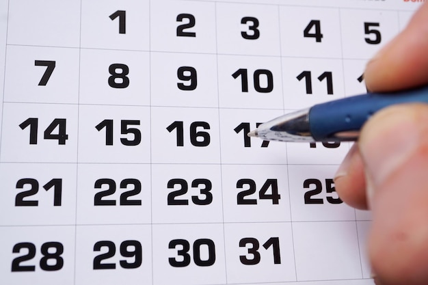 kalendarz do rejestrowania spotkań i wydarzeń