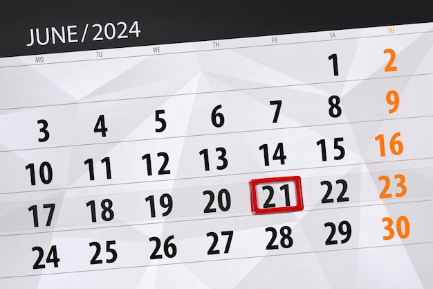 Kalendarz termin końcowy dzień miesiąc strona organizator data czerwca piątek numer 21