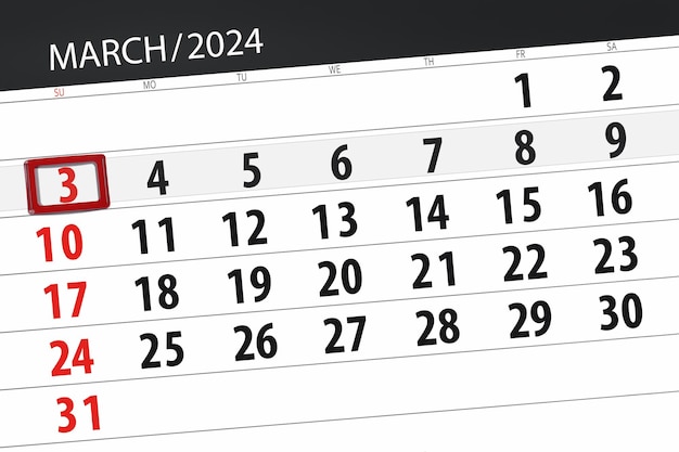 Kalendarz termin końcowy dzień miesiąc strona organizator data marzec niedziela numer 3