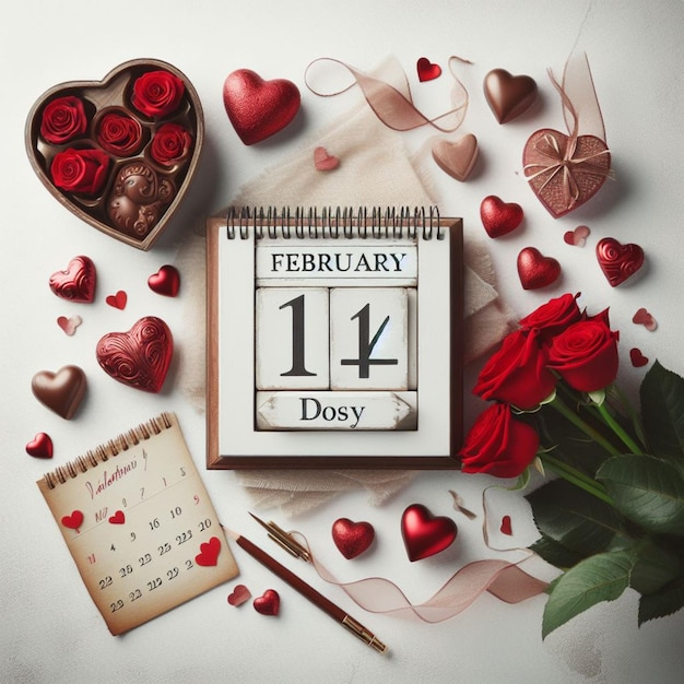Kalendarz z sercami i kalendarzem z napisem 11 grudnia.