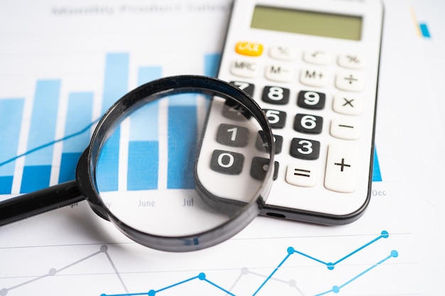 Kalkulator na papierze wykresowym rachunek finansowy statystyka dane inwestycyjne gospodarka działalność giełdowa