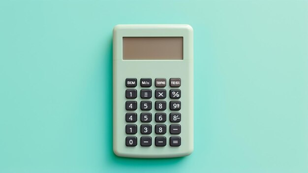 Kalkulator na zielonym pastelowym kolorze kopiować biznes kosmiczny
