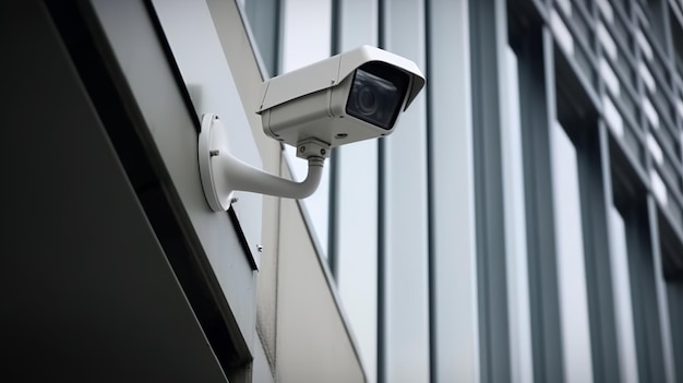 Kamera bezpieczeństwa na postępującym budynku Potrafi zrozumieć kamery Zasoby kreatywne AI Wygenerowano
