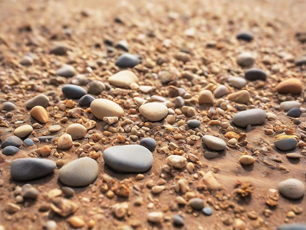 Zdjęcie kamienie i piasek na ziemi jako tło generatywny projekt ai