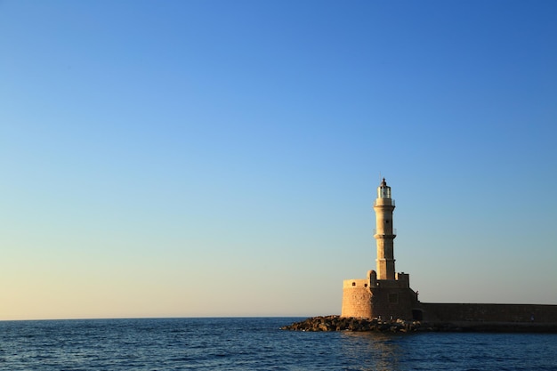 Kamienna antyczna latarnia morska Chania Kreta