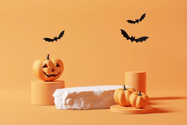 Kamienne Podium Lub Tło Sceny Na Halloween