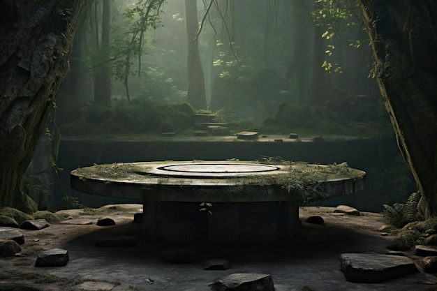 Kamienny stół w lesie