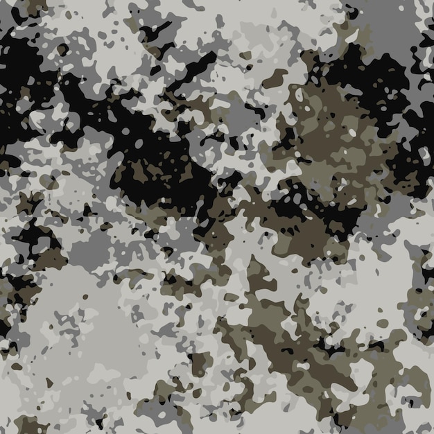 Kamuflaż Miejscowy Bezszwy wzór Czarno-białe tło