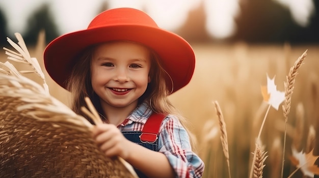 Kanada dzień cute girl noszenie kapelusza celebracja AI generowany obraz