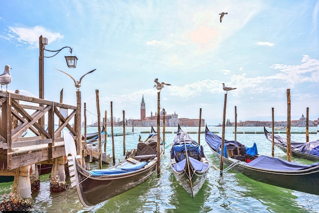 Kanał Grande W Wenecja Z łodziami, Piazza San Marco, Włochy