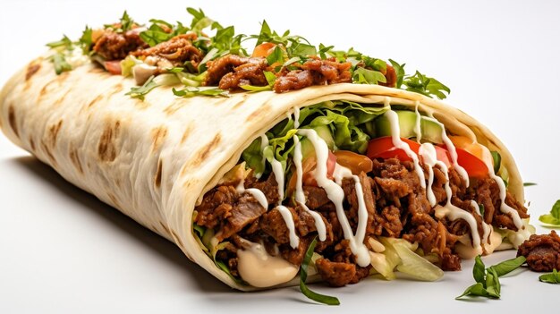 Kanapka Shawarma na izolowanym tle Generatywna sztuczna inteligencja