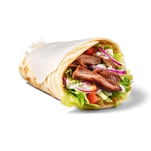 Zdjęcie kanapka shawarma odizolowana na przezroczystym tle