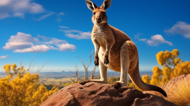 Zdjęcie kangaroo wysokiej jakości tło