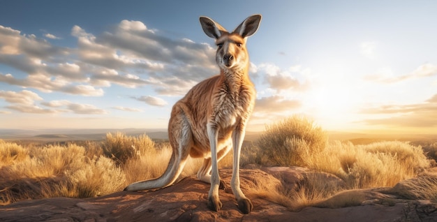 kangur w świetle słonecznym pełnym ciele