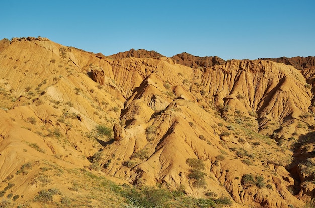 Kanion Bajki, formacje skalne nad jeziorem Issyk-Kul. Kirgistan.Azja Środkowa