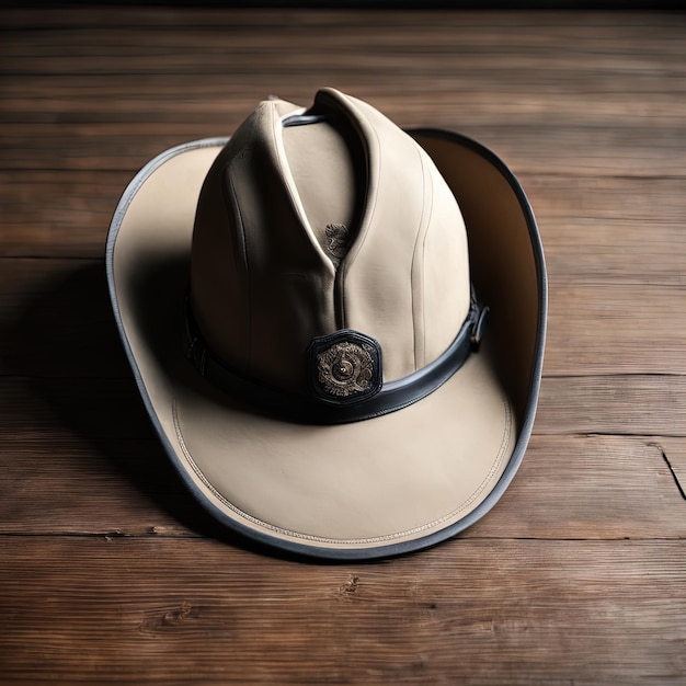 kapelusz i drewniane tło Kowbojski kapelusz i skórzany pasek na drewnianym tle