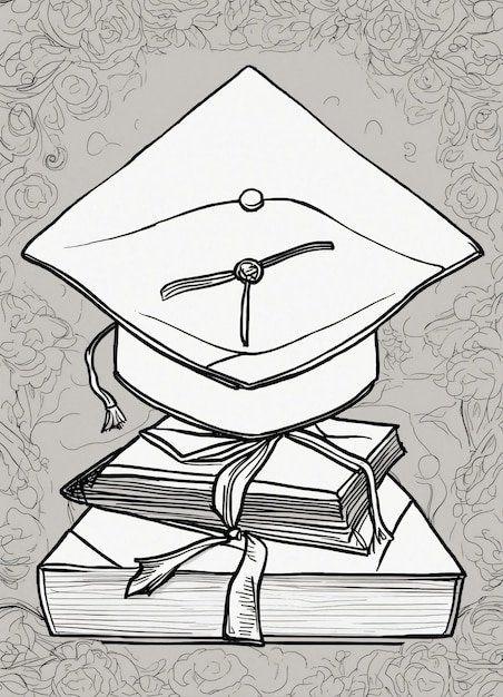 Zdjęcie kapelusz i szlafrok studencki z certyfikatem dyplomowym