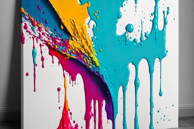 Kapiąca Farba Kolorowe Generatywne Tło Ai Streszczenie Kolor Splash