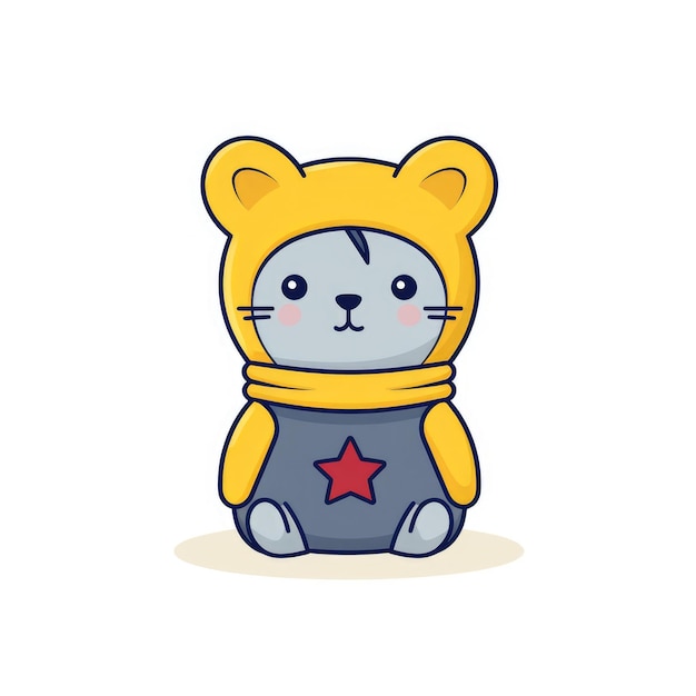 Kapitan Kirk inspirowany Mouse Beanie Baby dziwaczna minimalistyczna ilustracja z podróży Star Trek