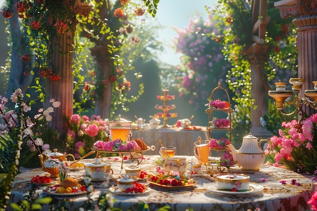 Kapryśne imprezy herbatne w bujnych ogrodach