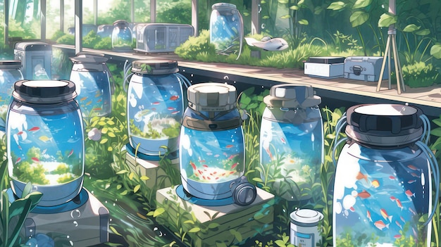 Kapryśne wody Eksploruj pomysłowe królestwa w akwariach z anime
