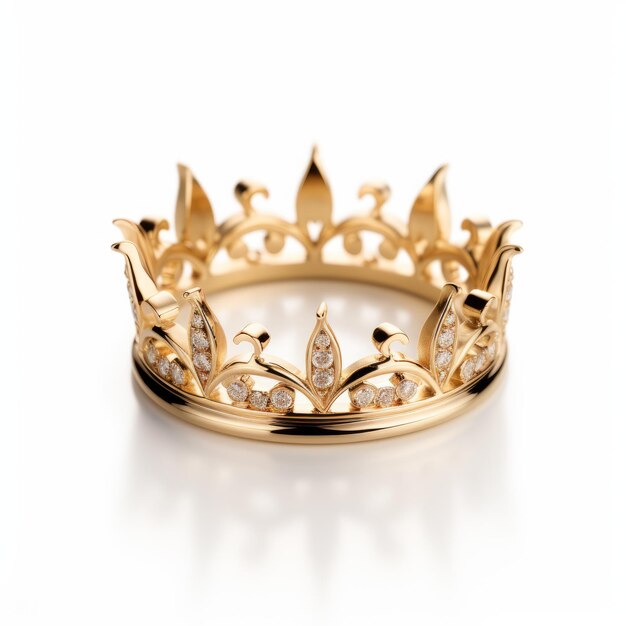 Kapryśny, inspirowany bajką żółto-złoty pierścionek korony
