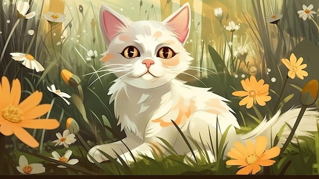 Kapryśny kot Daisy cieszący się wiosną