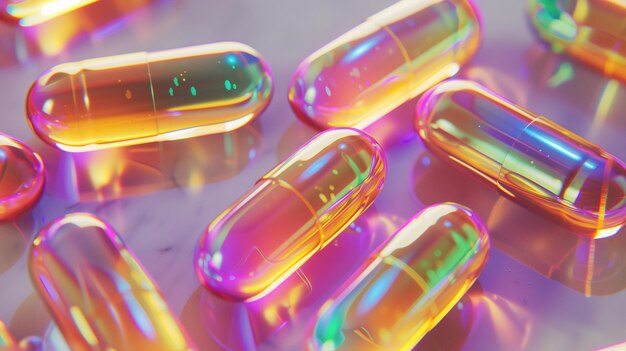 Zdjęcie kapsułki medyczne wykonane z materiału kolorystycznego