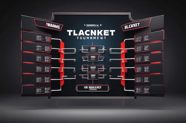 Zdjęcie karate tournament bracket display signage mockup z pustą przestrzenią do umieszczenia logo