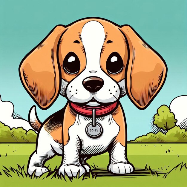 Karikatura o psie Beagle