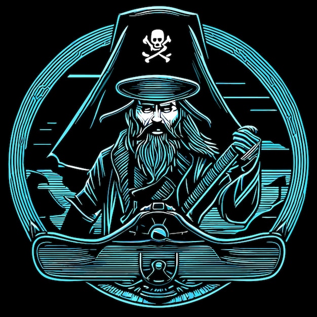 Zdjęcie karikatura pirate commander vector graphic design